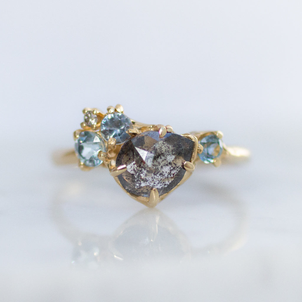 Tenor Ring | Diamond & Sapphire Cluster