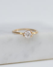 Load image into Gallery viewer, Salt &amp; Pepper Diamond House Solitaire | Recycled 14k Gold