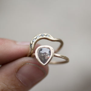 Custom Rustic Diamond Engagement Ring Set