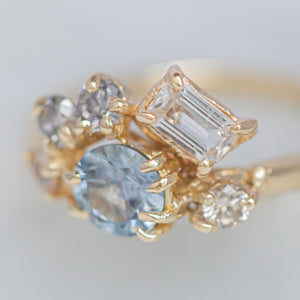 Lavender Fields Forever Ring | 14k Sapphire & Diamond Cluster