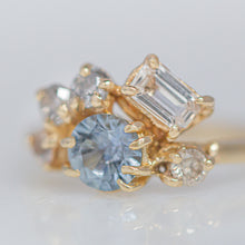 Load image into Gallery viewer, Lavender Fields Forever Ring | 14k Sapphire &amp; Diamond Cluster
