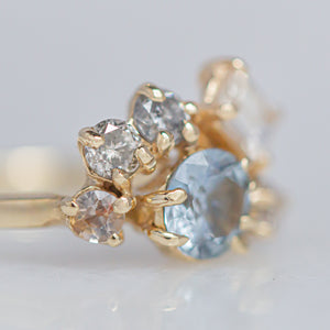 Lavender Fields Forever Ring | 14k Sapphire & Diamond Cluster