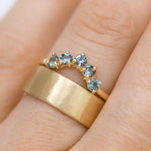 Load image into Gallery viewer, sapphire-half-halo-paired-with-extra-thick-wedding-band