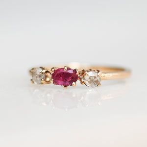 Ruby & Diamond Ring | Recycled 14k Gold