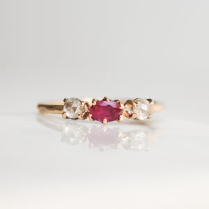 Ruby & Diamond Ring | Recycled 14k Gold