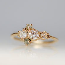 Load image into Gallery viewer, ethically sourced diamond and sapphire cluster ring
