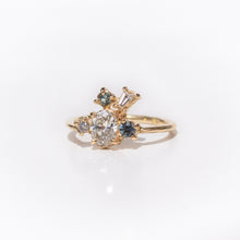 Load image into Gallery viewer, unique-handcrafted-cluster-ring-with-sapphires-and-diamonds
