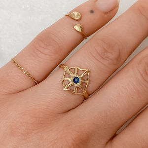 Sapphire Web Ring | Recycled 14k Gold
