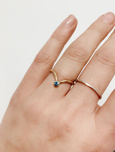 Sapphire V Ring | Recycled 14k Gold
